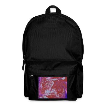 Marble Flux Rot-Pink Muster - Rucksack - Schwarz - Vorne