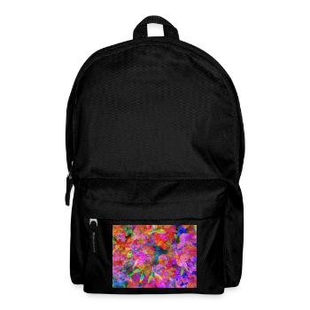 Farbexplosion Blüten-Collage - Rucksack - Schwarz - Vorne