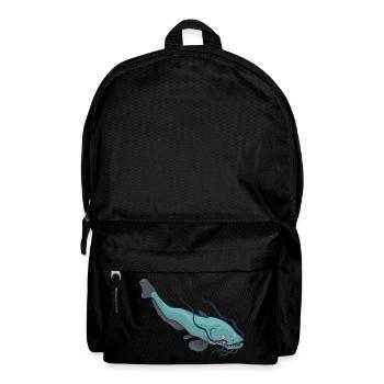 großer Wels Waller Fisch See Weiher cool baden - Rucksack - Schwarz - Vorne