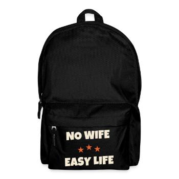 No Wife Easy Life Funny Saying Men's Beer - Backpack - black - Front