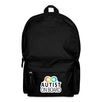 Autiste à bord : autocollants sur la neurodiversité - Sac à dos - noir - Devant