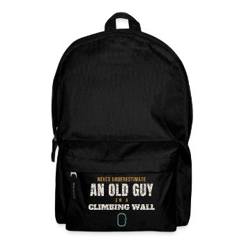 Old Guy On A Climbing Wall - Backpack - black - Front