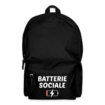 Batterie sociale à 0% - Sac à dos - noir - Devant