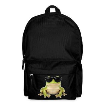 Cooler Frosch mit Sonnenbrille - Rucksack - Schwarz - Vorne