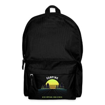 Camping Retro Sonnenuntergang Vintage 80er - Rucksack - Schwarz - Vorne