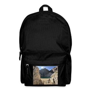 Felsiger Bergsee im Sonnenlicht - Rucksack - Schwarz - Vorne