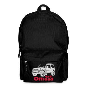 Jimny 4x4 Offroad Off Road Off-Road Allrad T-Shirt - Rucksack - Schwarz - Vorne