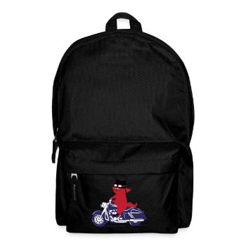 Katze auf Motorrad Chopper Kitten Geschenk - Rucksack - Schwarz - Vorne