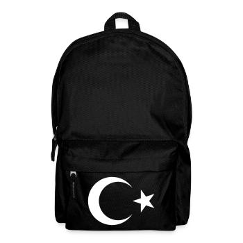 Turkey Flag Motif – Crescent Moon & Star – Powerful - Backpack - black - Front