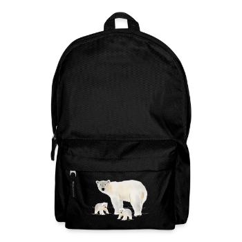 Polar bear with two cubs - Backpack - black - Front
