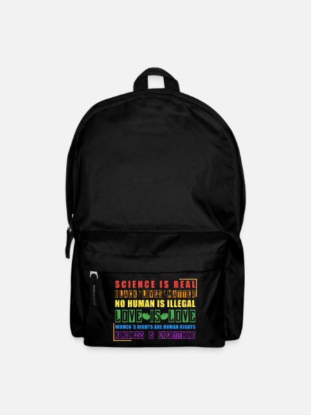Science Is Real Black Lives Matter CSD Regenbogen - Rucksack - Schwarz