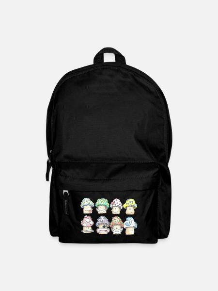 Mischievous Pastel Mushrooms - Backpack - black