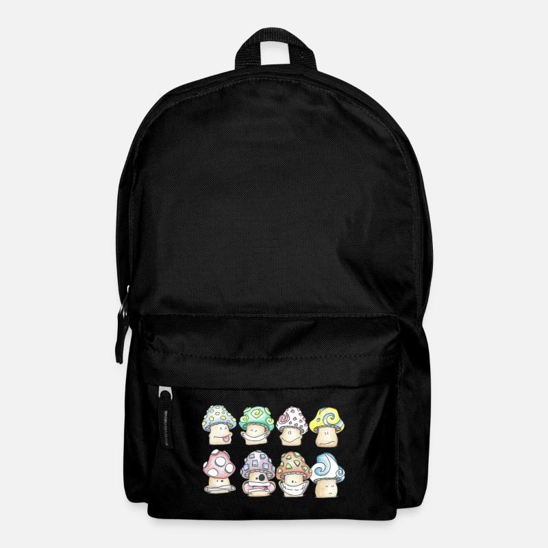 Mischievous Pastel Mushrooms - Backpack - black