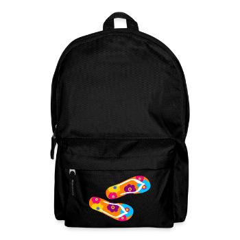 Flip Flops Slatflower Flower Power Flowers Colorful - Backpack - black - Front