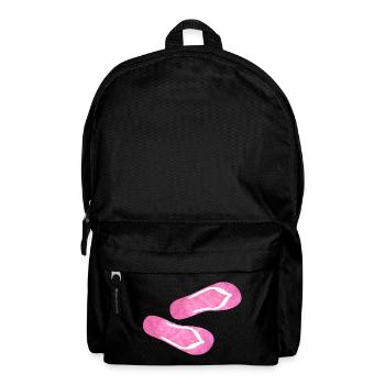 Flip Flop Slippers Plush Fur Fluffy Pink Pink - Backpack - black - Front