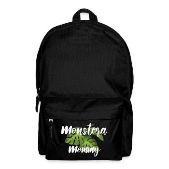 Monstera Mommy Pflanzenmama Pflanzen Geschenk - Rucksack - Schwarz - Vorne