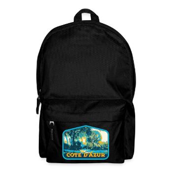 Illustrated view of the French Riviera, France - Backpack - black - Front
