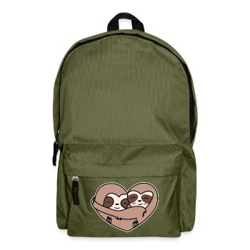 animal sloth jungle dweller zoo mammal - Backpack - olive green - Front
