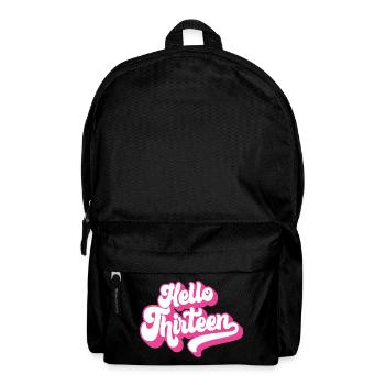 13th Birthday Gift, Hello Thirteen, 13 Years Old - Backpack - black - Front