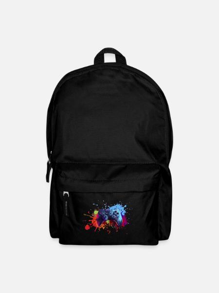 Gamepad Splash Gamer Geschenk Zocker zocken - Rucksack - Schwarz