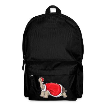 Tortue Noël père Noël chapeau - Sac à dos - noir - Devant