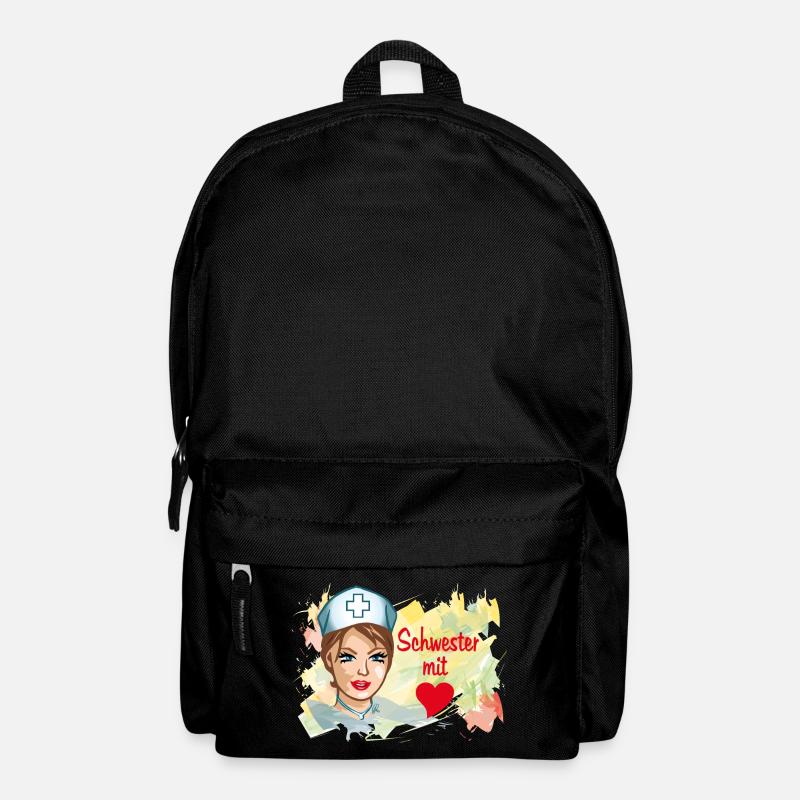 Schwester mit Herz Pflegehelden - Rucksack - Schwarz