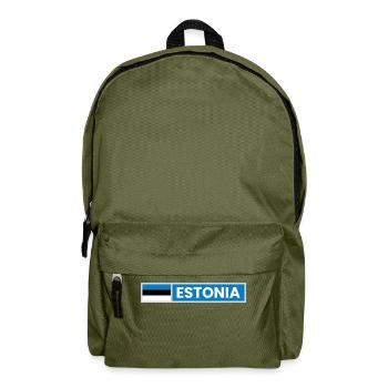 Estonia National Flag - Backpack - olive green - Front