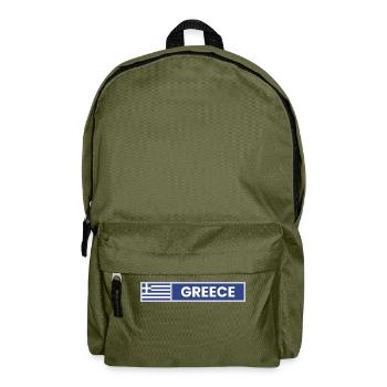 Greece National Flag - Backpack - olive green - Front
