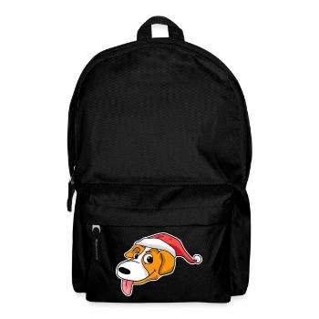 Weihnachten Hund Kopf Mütze - Rucksack - Schwarz - Vorne