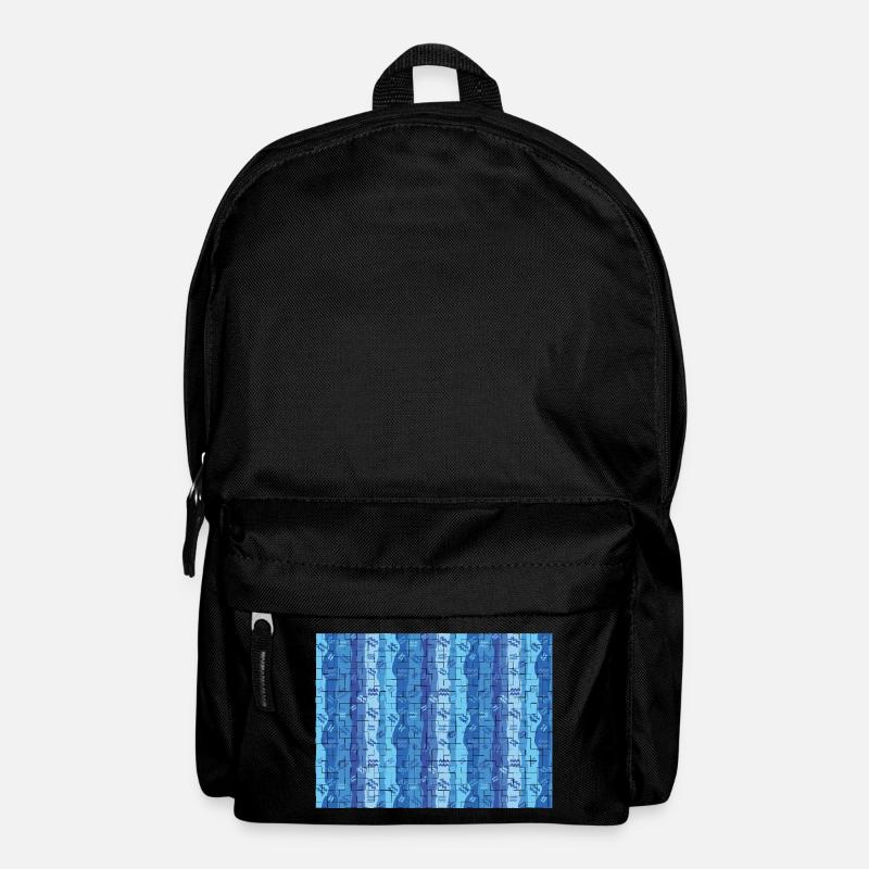 Verseau Rayures tuiles - Sac à dos - noir