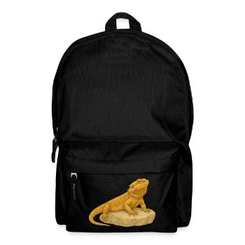 Yellow gecko on rocks - Backpack - black - Front