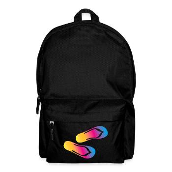 Slippers Flip Flops Holiday Beach Camping Colours - Backpack - black - Front