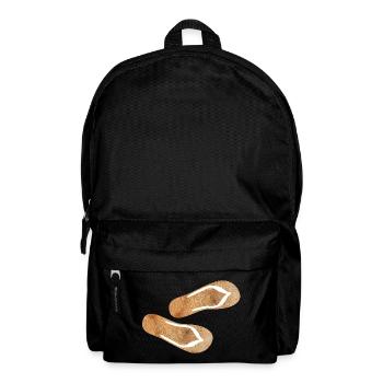 Flip Flops Wooden Slippers Holiday Nature Fun Summer - Backpack - black - Front