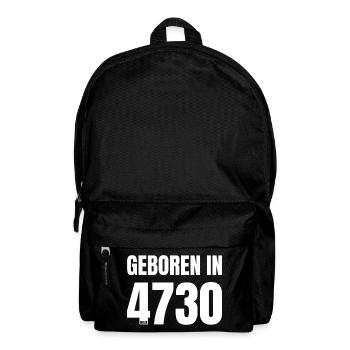 Design 18 – Geboren in 4730 - Rucksack - Schwarz - Vorne