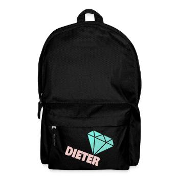 Funkelnder Diamant mit Dieter - Rucksack - Schwarz - Vorne