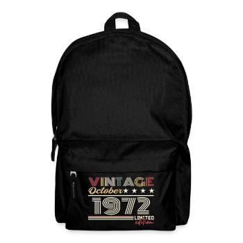 Octobre 1972 rétro anniversaire 1972 Octobre 1972  - Sac à dos - noir - Devant
