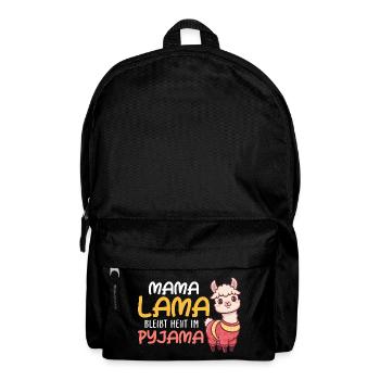 MAMA LAMA RESTE EN PYJAMA AUJOURD’HUI Drôle - Sac à dos - noir - Devant