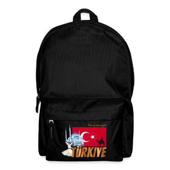 Türkiye Istanbul Vintage Fahne Türkei Sovenir - Rucksack - Schwarz - Vorne