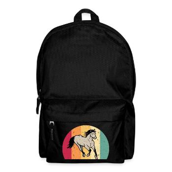 Pferd Motiv Pferdemotiv Retro Vintage Look - Rucksack - Schwarz - Vorne
