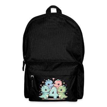 4ème anniversaire Dino dinosaure 4 ans cadeau - Sac à dos - noir - Devant