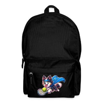 Superheld Corgi Mit Tennisball Und Umhang - Rucksack - Schwarz - Vorne