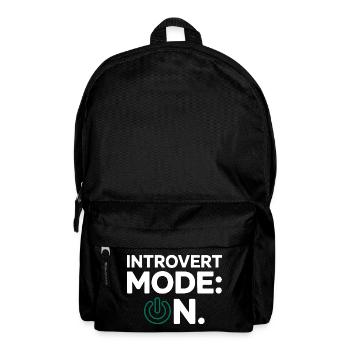 Introvert Mode ON – Funny Saying - Backpack - black - Front