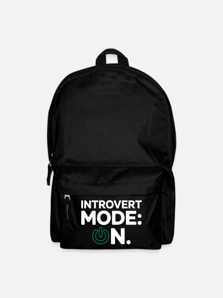 Introvert Mode ON – Lustiger Spruch - Rucksack - Schwarz