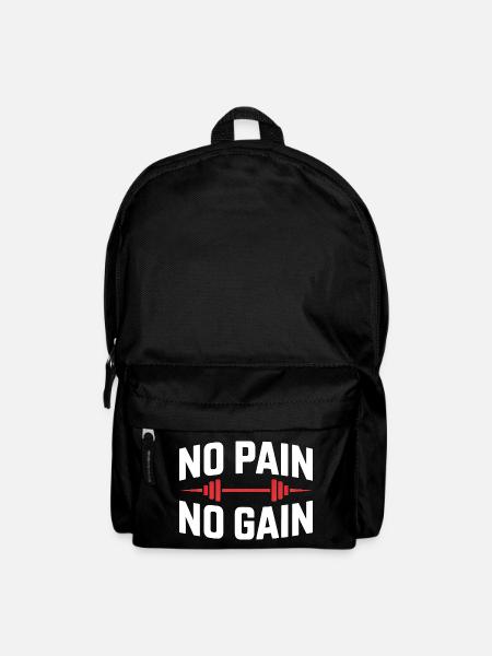 No Pain No Gain – Classic Gym Saying - Backpack - black