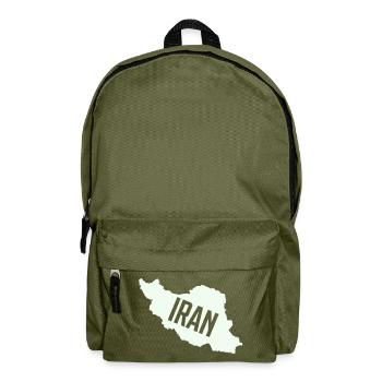 Iran Karten Typo - Rucksack - Olivgrün - Vorne