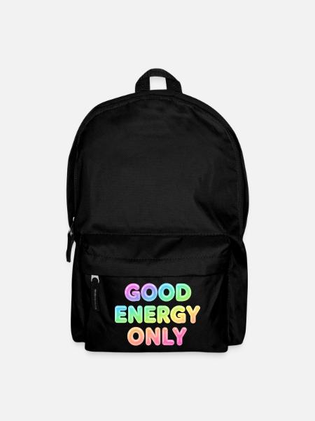 Good Energy Only – Positive Statement Typografie - Rucksack - Schwarz