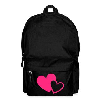 Valentinstag Herz pink rosa Geschenk Valentinstag - Rucksack - Schwarz - Vorne