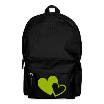 Cœur vert motif de cœurs verts - Sac à dos - noir - Devant