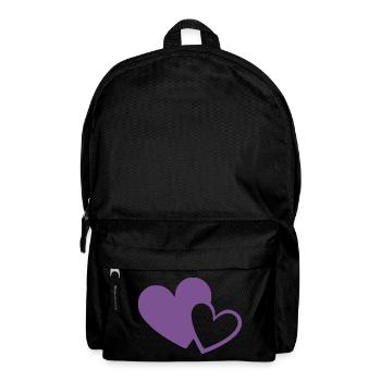 Cœur violet deux cœurs violets cadeau - Sac à dos - noir - Devant