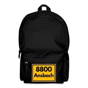 ALTE POSTLEITZAHL PLZ RETRO 8800 ANSBACH FRANKEN - Rucksack - Schwarz - Vorne